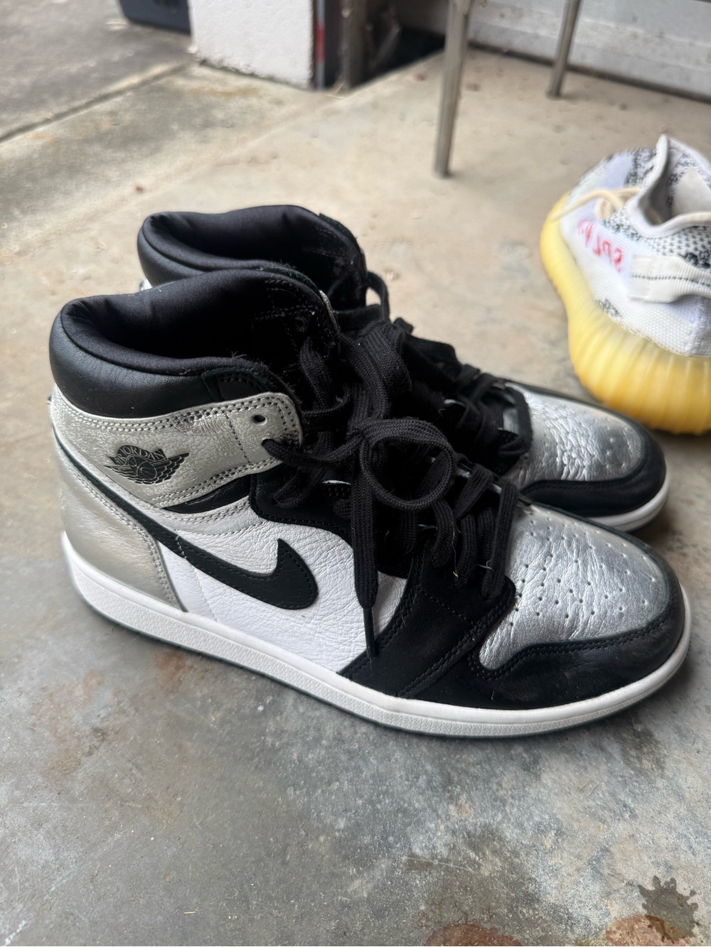 Nike Air Jordan 1 Mid - Silver/Black/White Women's Sneakers